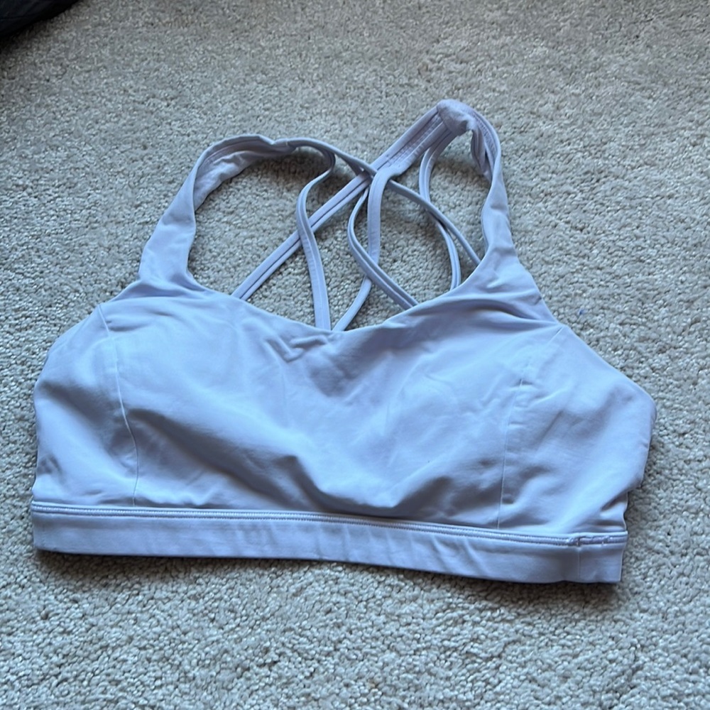 Lululemon size 8 Free to Be bra in sky blue/lavender